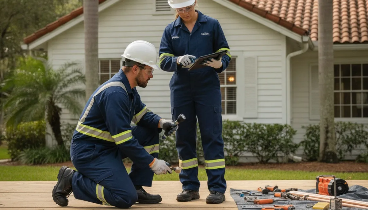 Plumber repairing a leak in Kissimmee, FL for reliable plumbing service