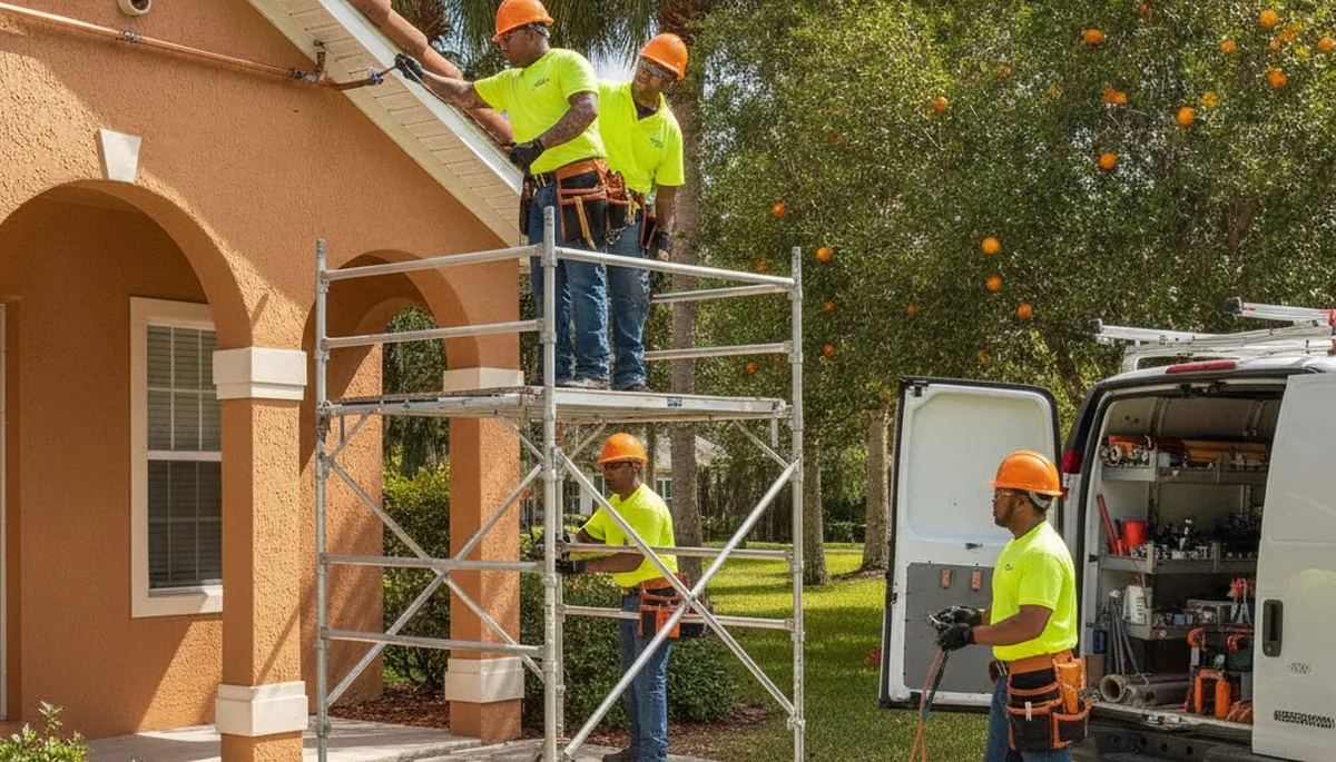 Plumber repairing a leak in Kissimmee, FL for residential plumbing service