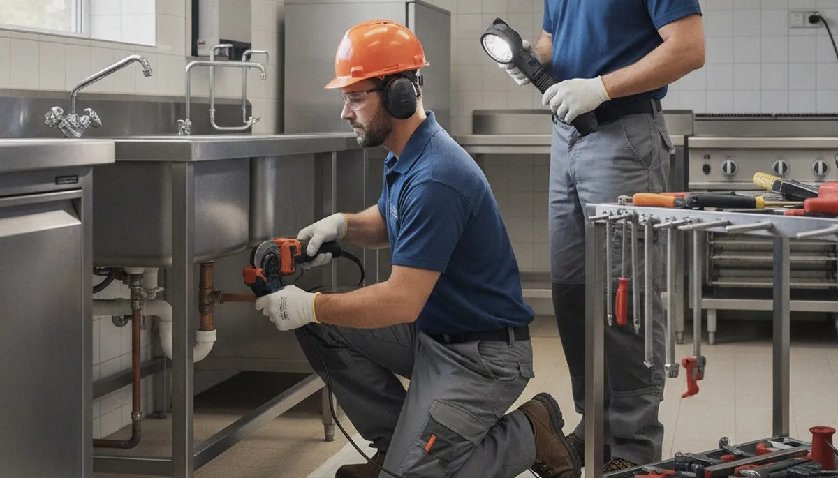 Plumber repairing residential pipes in Kissimmee, FL for a local plumbing service