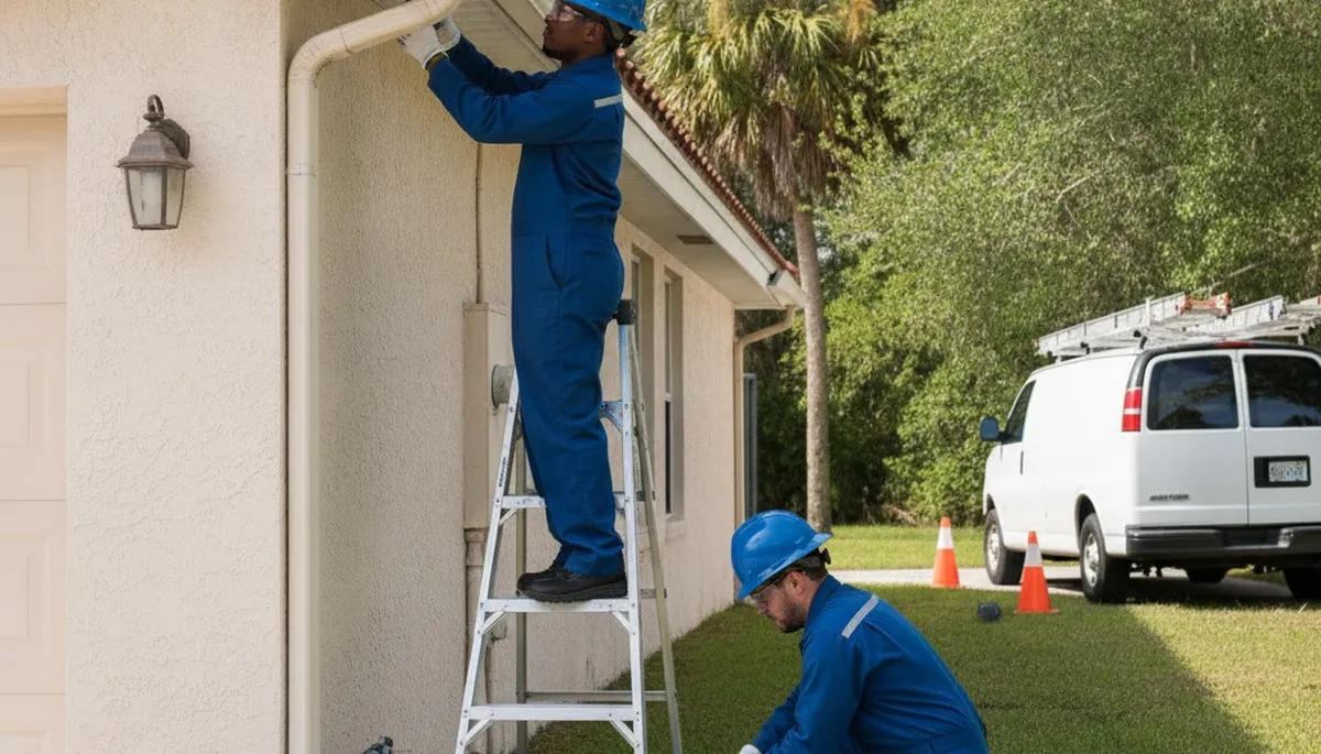 Kissimmee, FL plumber repairing a residential pipe leak for emergency plumbing service