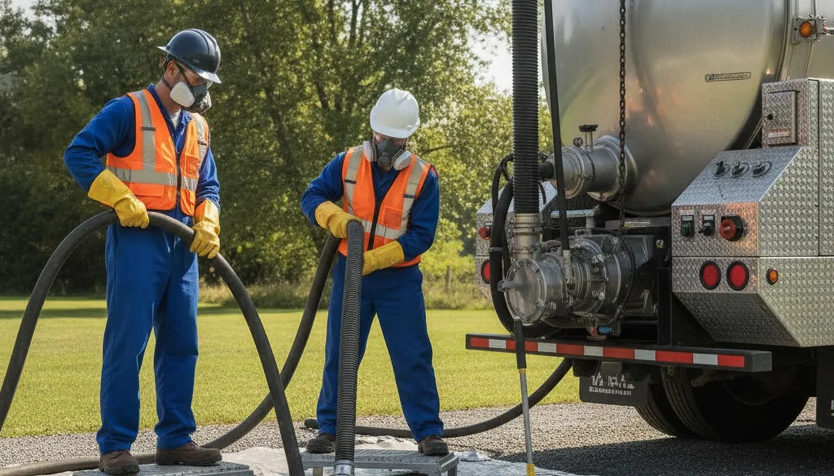 Kissimmee, FL plumber cleaning septic tank for residential plumbing maintenance